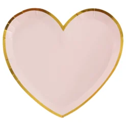 Paptallerkener Hjerteformede Lyserød/Guld