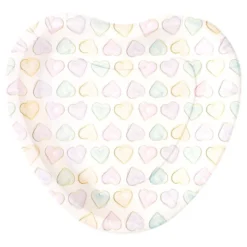 Paptallerkener Hjerter Watercolor