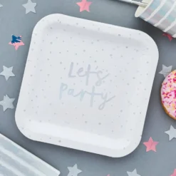 Paptallerkener Let's Party Farveskinnende