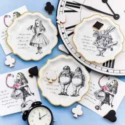 Paptallerkener Mad Hatter Alice Wonderland