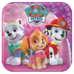 Paptallerkener Paw Patrol Kvadratiske Lyserøde