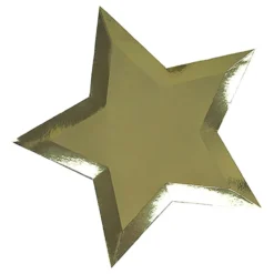 Paptallerkener Stjerneformede Guld Metallic