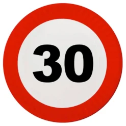 Paptallerkener Trafikskilt 30
