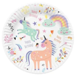 Paptallerkener Unicorns & Rainbows