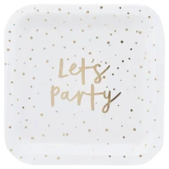 Paptallerkerner Let's Party Guld