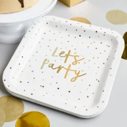 Paptallerkerner Let's Party Guld