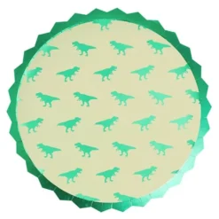 Paptallerkner Dinosaur Metallic