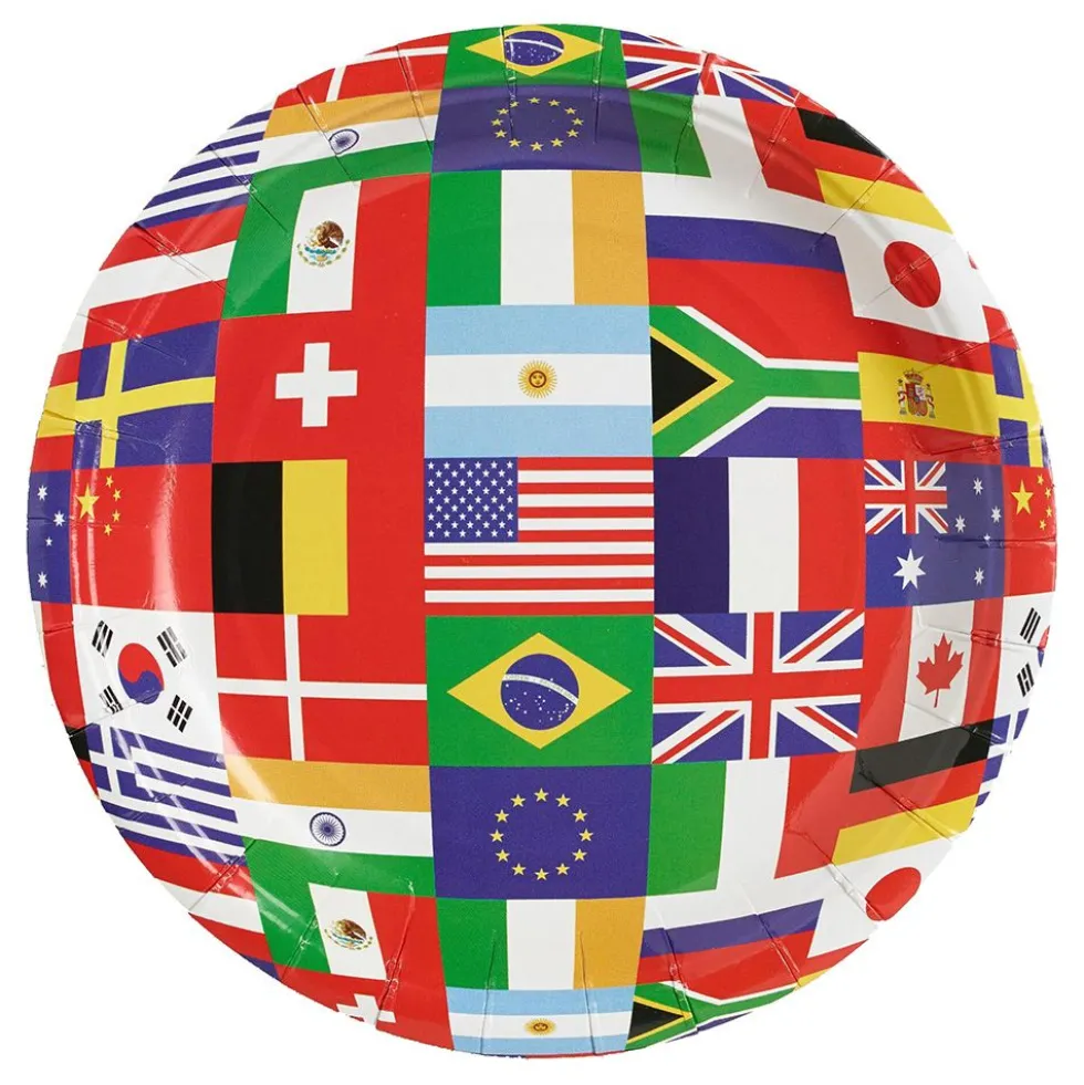 Paptallerkner Internationale Flag