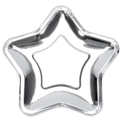 Paptallerkner Stjerne Sølv Metallic