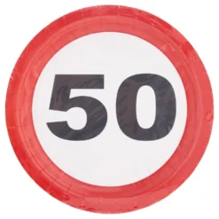 Paptallerkner Trafikskilt 50