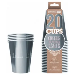 Party Cups Papkrus Sølv Metallic