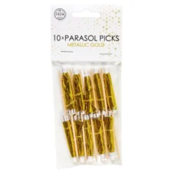 Partypicks Drinkparaply Guld Metallic