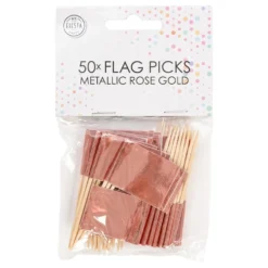 Partypicks Drinkparaply Rosaguld Metallic