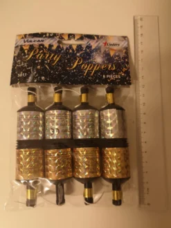 Partypoppers Guld/Sølv