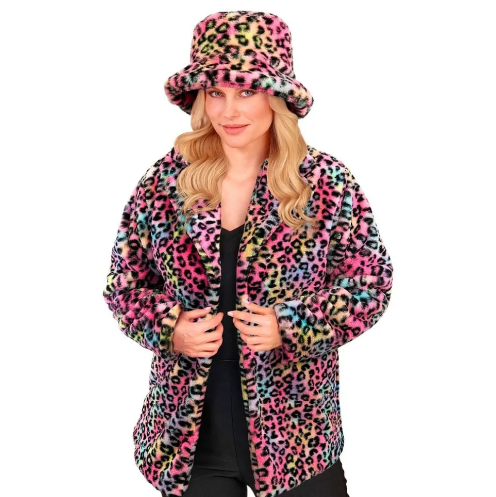 Pelsjakke Leopard Lyserød