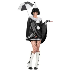 Pierrot Klovn Sort Dame Kostume