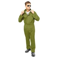 Pilot Grøn Jumpsuit Kostume