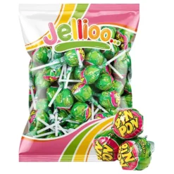 Pin Pon Lollipop Gum Sour Green Apple Økonomipakke