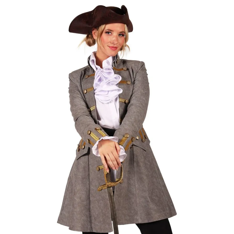 Piratjakke Grå Dame Deluxe