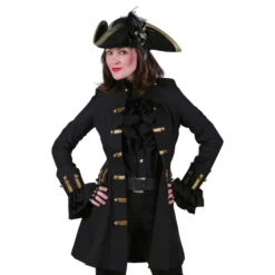 Piratkappe Dame Sort Deluxe