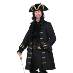 Piratkappe Herre Sort Deluxe