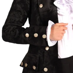 Pirat Kåbe Brocade Dame Sort Deluxe