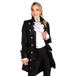 Pirat Kåbe Brocade Dame Sort Deluxe