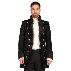Pirat Kåbe Brocade Herre Sort Deluxe