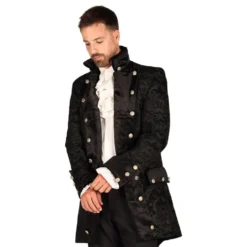 Pirat Kåbe Brocade Herre Sort Deluxe