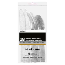 Plastbestik Sølv Glitter