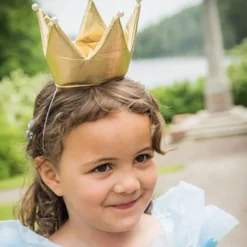 Prinsessekrone Guld med Perler Børn