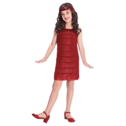Rød Flapper Kjole Børnekostume