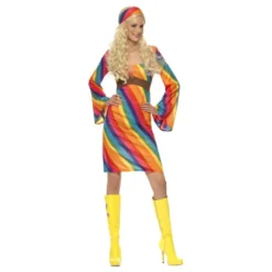Regnbue Hippie Kostume