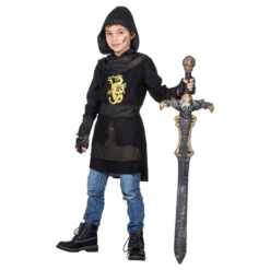Ridder Sort/Guld Børnekostume