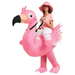 Ridende Flamingo Oppusteligt Kostume