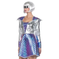 Rymdepige Metallic Kostume