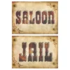 Saloon- & Jail-skilte i Pap