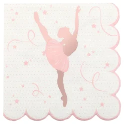 Servietter Ballerina Lyserød/Hvid