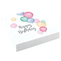 Servietter Balloner Happy Birthday Pastel