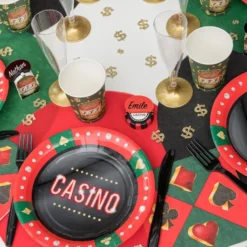 Servietter Casino Grøn/Rød