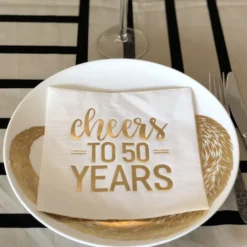 Servietter Cheers to 50 Years Guld