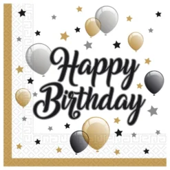 Servietter Happy Birthday Balloner