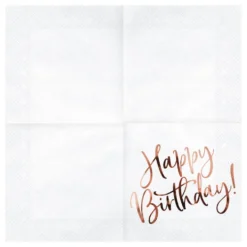 Servietter Happy Birthday Rosaguld