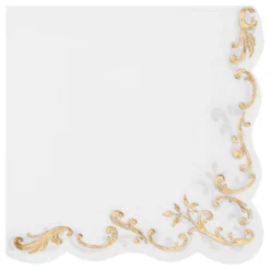 Servietter Ornament Guld/Hvid