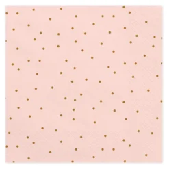 Servietter Prikket Lyserød/Guld
