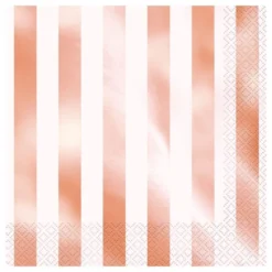 Servietter Rosenguld Metallic Stribede