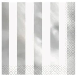 Servietter Sølv Metallic Stribede