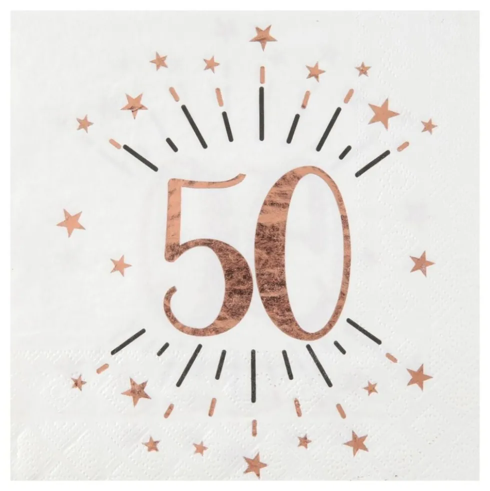 Servietter 50 Sparkling Rosaguld