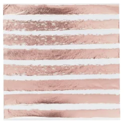 Servietter Stribede Roséguld Metallic