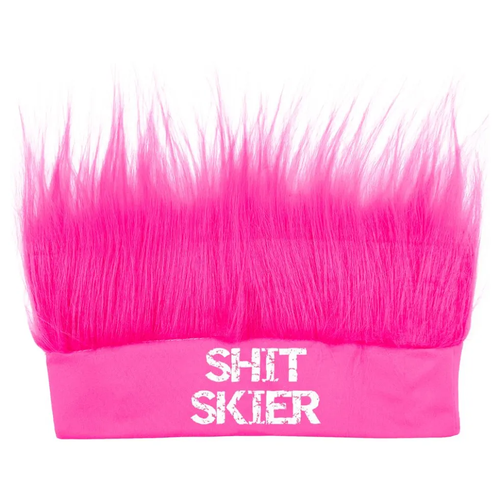 Shit Skier Pandebånd med Hår Neonlyserød